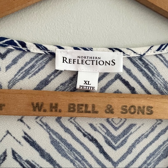 Northern Reflections Blue and White T-Shirt Size XL Petite - Picture 4 of 5